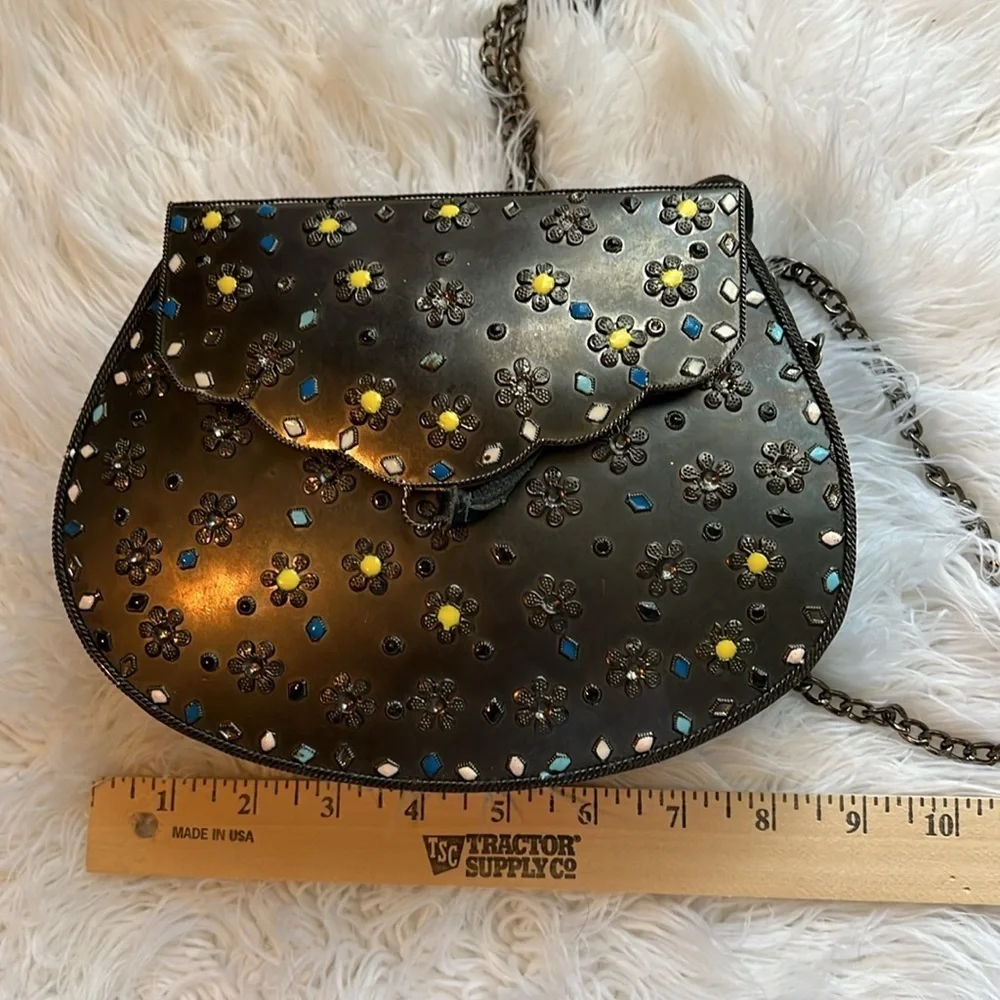 Sam Edelman Georgina metal and leather crossbody bag